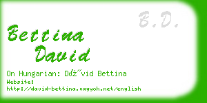 bettina david business card